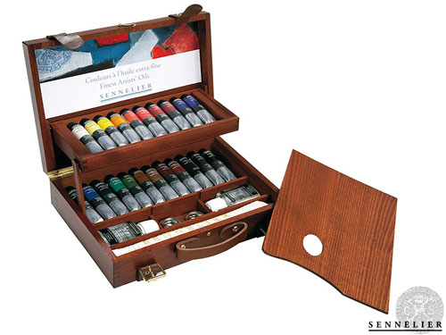 Sennelier 22 extra-fine oil set in wooden box