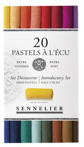  Комплект сух пастел Sennelier,  20 цвятя 1/2 пастел "à l'écu"   