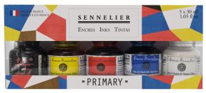 Sennelier комплект туш 5х30 мл.- основни цветове 