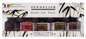 Sennelier комплект туш 5х30 мл.- кафяви цветове 