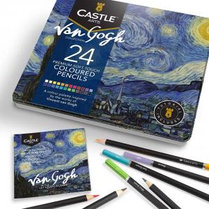 Castle Art 24бр. комплект цветни моливи Ван Гог, в метална кутия 